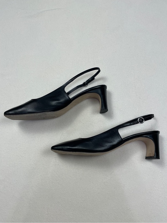 Aeyde Shoes - Aeyde Liza Black Napa Leather Square Toe Slingback Heels 39 Made in Italy